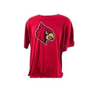 Louisville Cardinals Shirt Mens XXL Red Short Sleeve Cotton Top Adult NCAA
